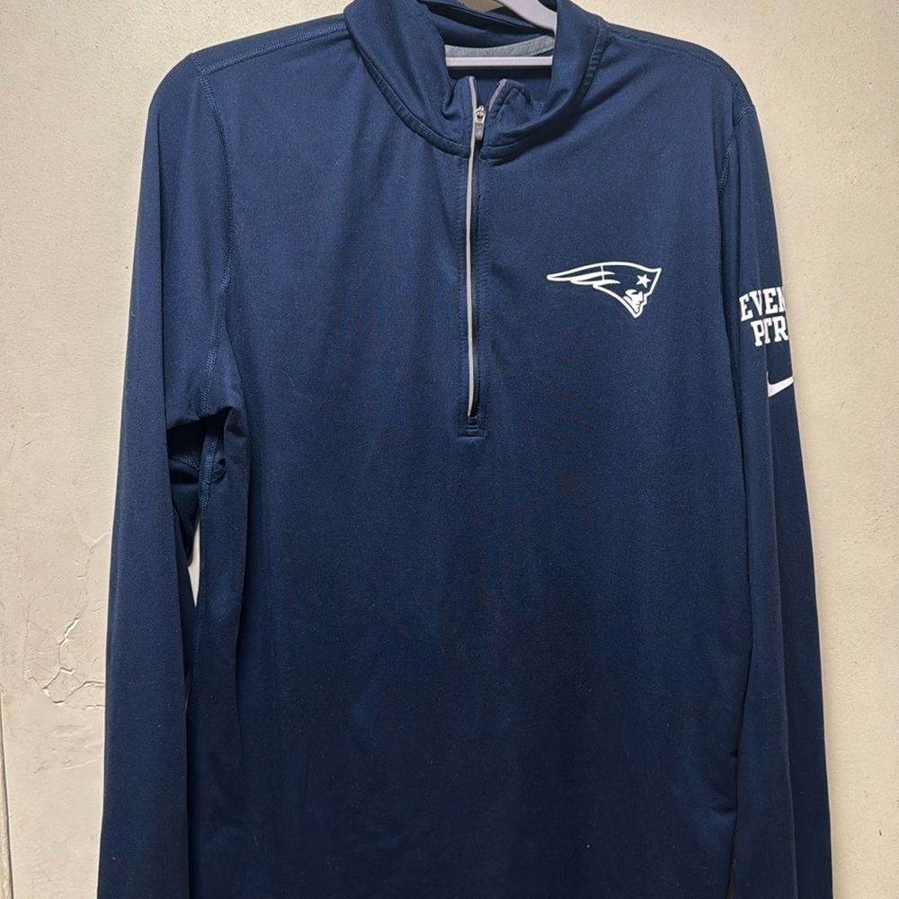 New England Patriots Navy Quarter-Zip Pullover